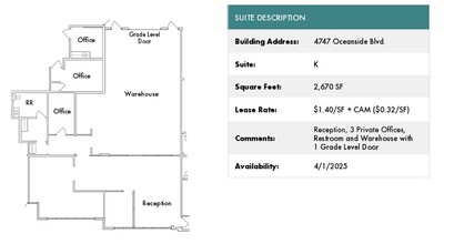 1818 Peacock Blvd, Oceanside, CA for lease Floor Plan- Image 1 of 1