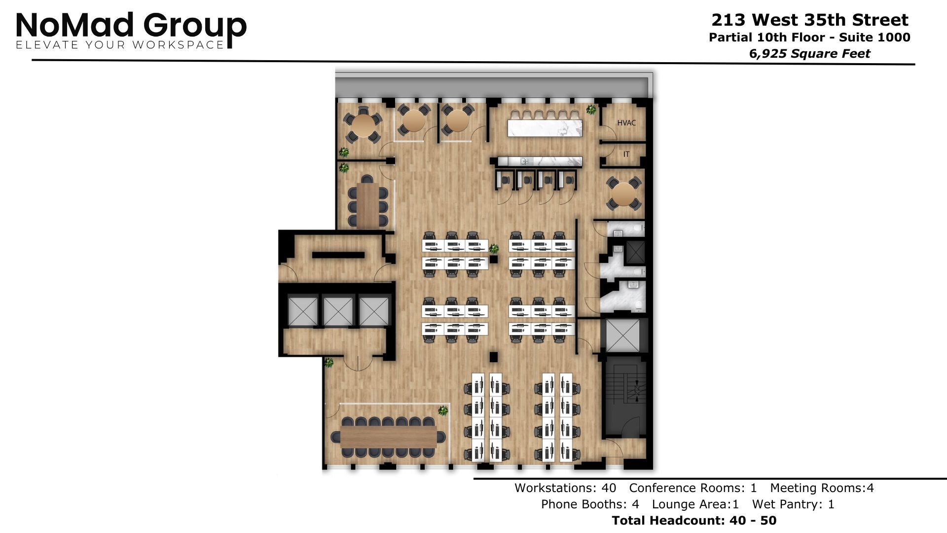 213 W 35th St, New York, NY à louer Plan d  tage- Image 1 de 8