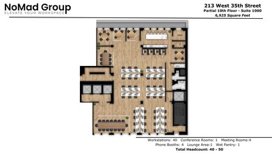 213 W 35th St, New York, NY à louer Plan d  tage- Image 1 de 8