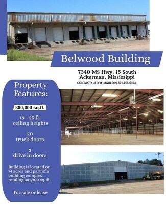 Plus de détails pour 7340 Bellwood Rd, Ackerman, MS - Industriel à vendre