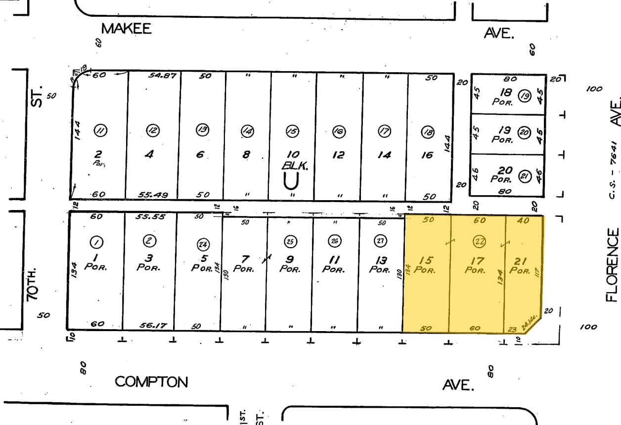 1511 E Florence Ave, Los Angeles, CA à louer Plan cadastral- Image 1 de 5