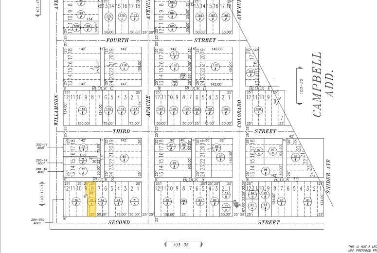 208 E Second St, Winslow, AZ à vendre - Plan cadastral - Image 2 de 2