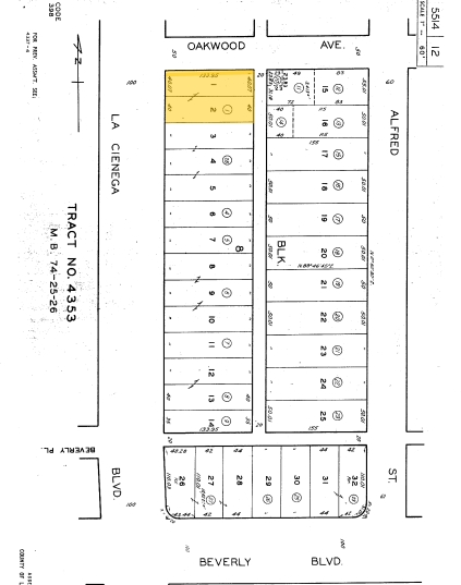 366-372 N La Cienega Blvd, Los Angeles, CA à louer - Plan cadastral - Image 2 de 6