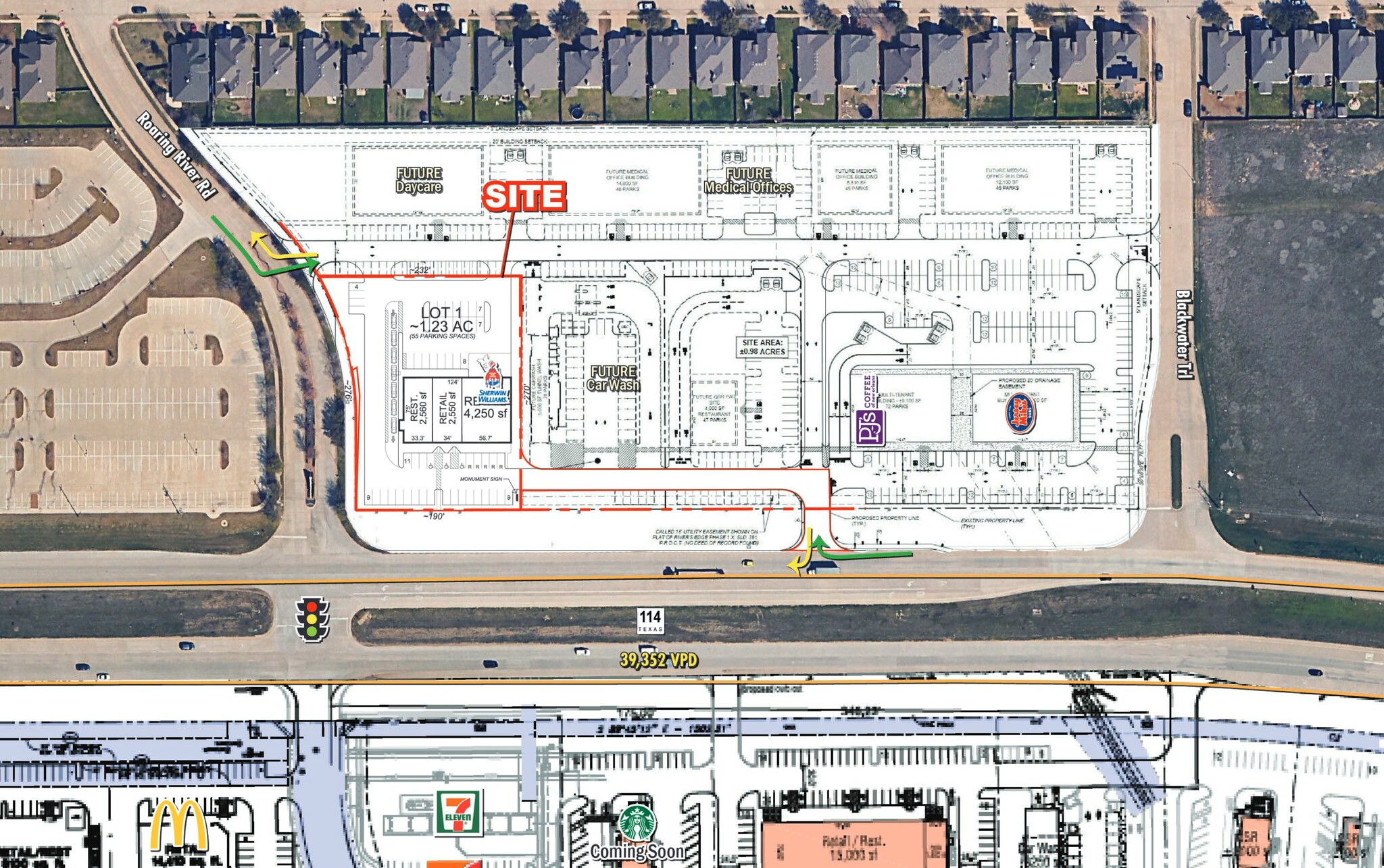 Roaring River Rd & Hwy 114, Justin, TX à louer Plan de site- Image 1 de 4