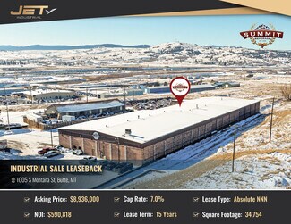 Plus de détails pour 1005 S Montana St, Butte, MT - Industriel à vendre