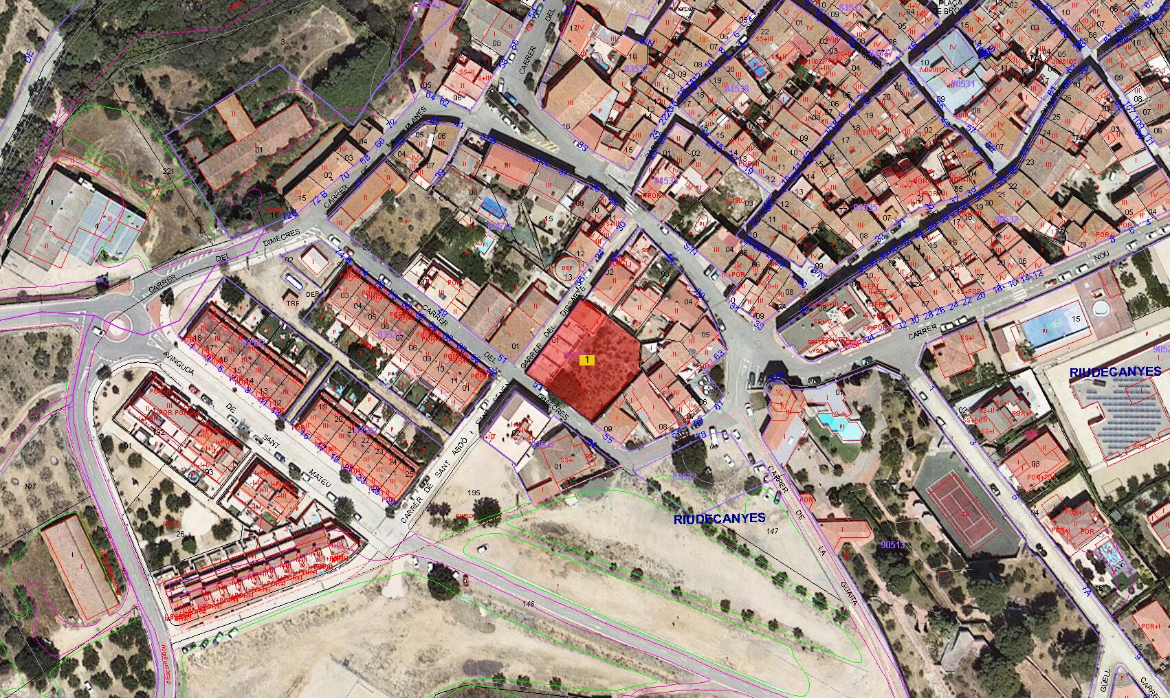 Land in Riudecanyes, Tarragona for sale Plat Map- Image 1 of 3