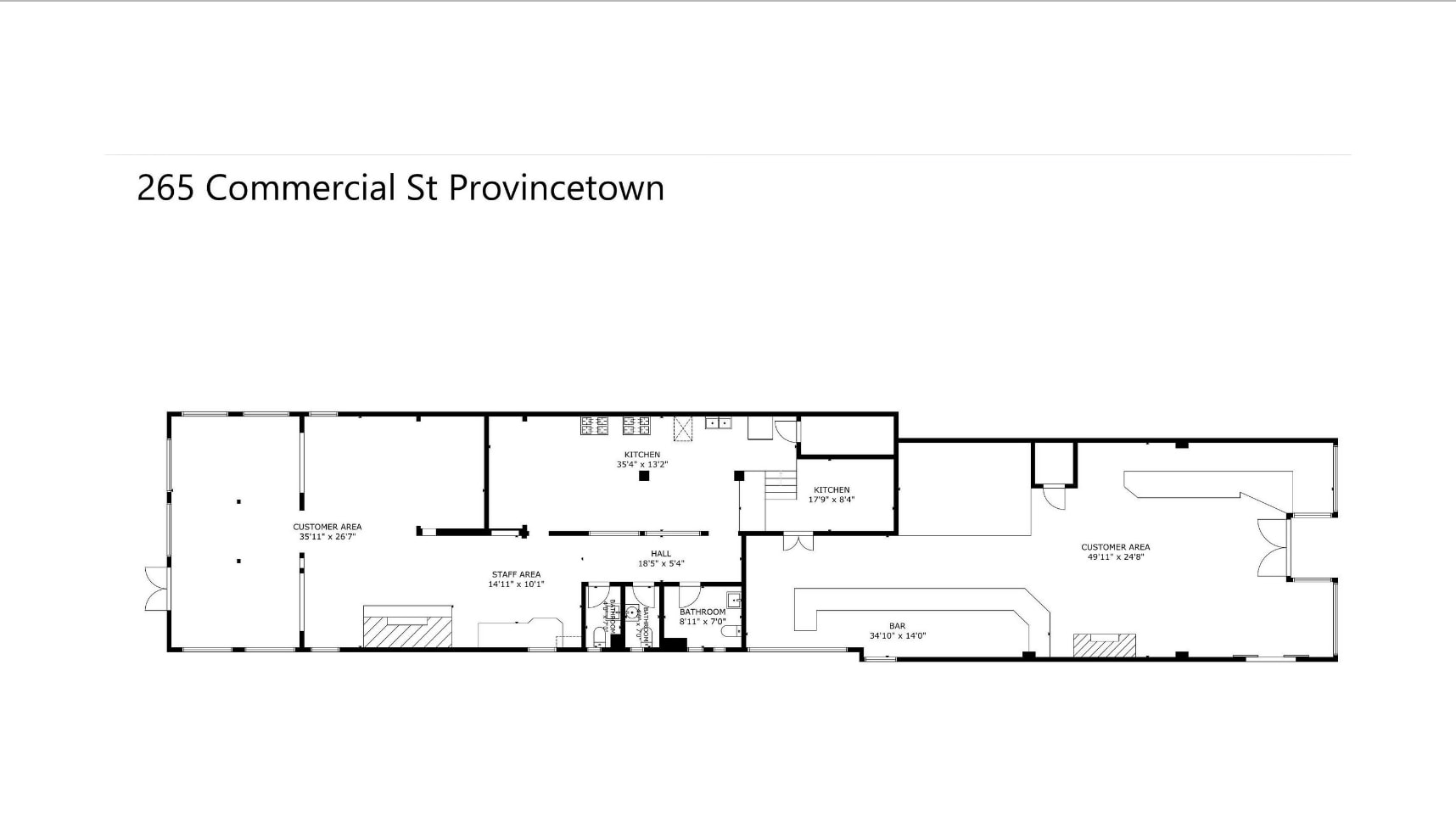265 Commercial St, Provincetown, MA à louer Plan d’étage- Image 1 de 8
