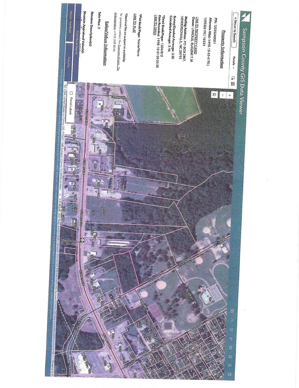 0 Pierce St, Clinton, NC for sale Plat Map- Image 1 of 6