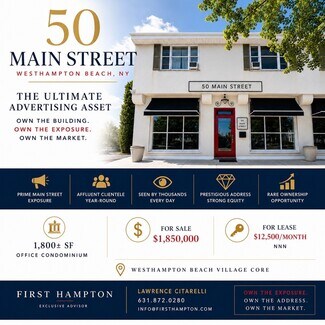 Plus de détails pour 50-70 Main St, Westhampton Beach, NY - Commerce de détail à vendre