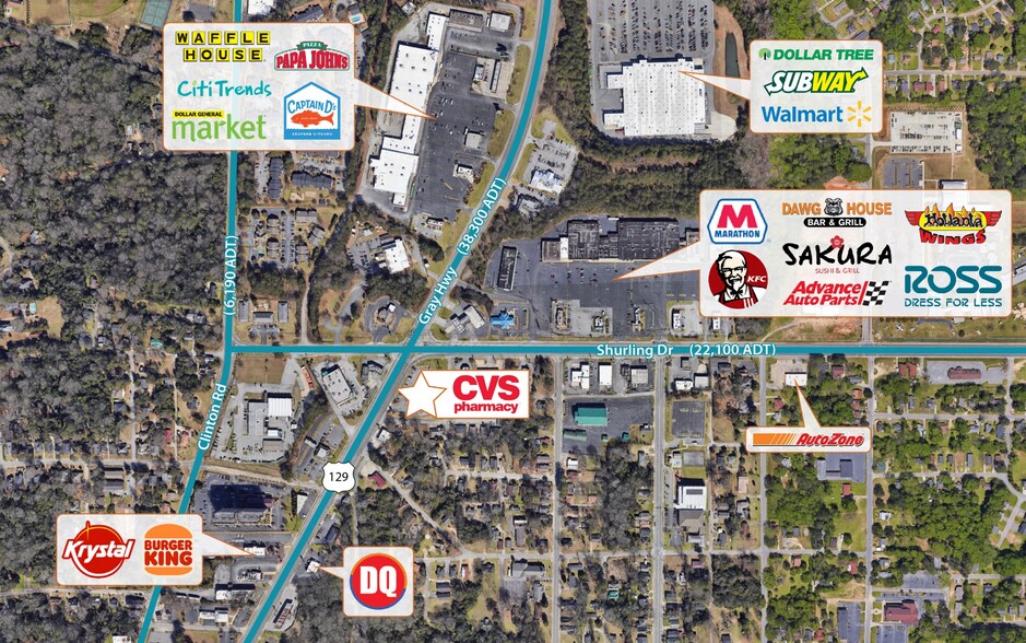 1271 Gray Hwy, Macon-Bibb, GA for sale - Aerial - Image 3 of 9