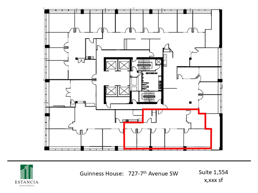 727 7th Ave SW, Calgary, AB à louer Plan d’étage- Image 1 de 7
