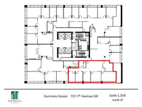 727 7th Ave SW, Calgary, AB à louer Plan d’étage- Image 1 de 7