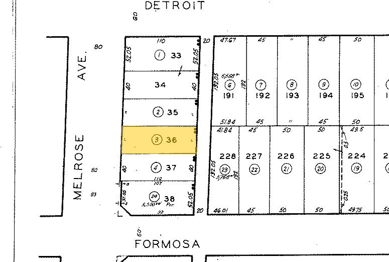 7164-7168 Melrose Ave, Los Angeles, CA for lease - Plat Map - Image 2 of 2