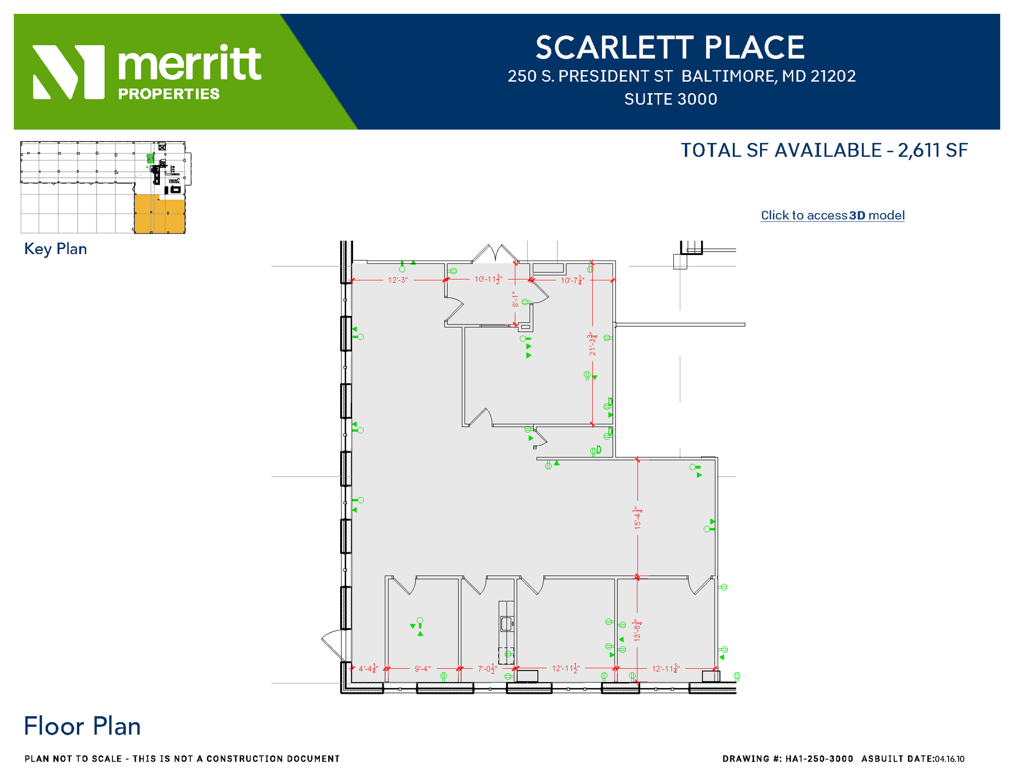 729 E Pratt St, Baltimore, MD à louer Plan d’étage- Image 1 de 1