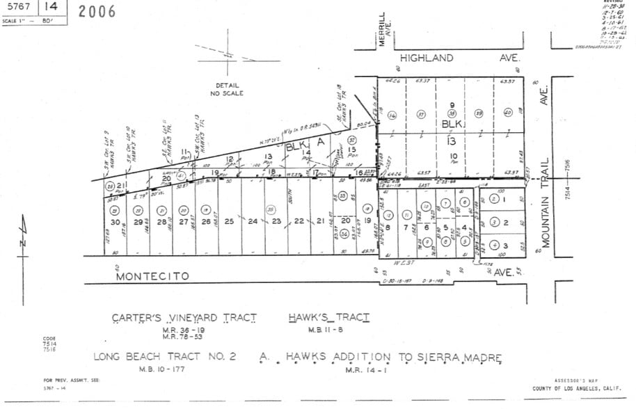 139 E Montecito Ave, Sierra Madre, CA for lease - Plat Map - Image 3 of 3