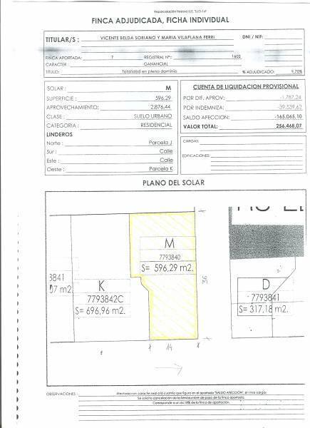Terrain dans València, Valencia à louer Plan de site- Image 1 de 3