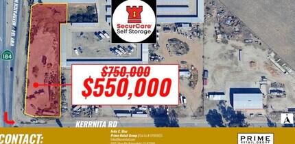 NEC Hwy 184 @ Kerrnita Rd, Bakersfield, CA - Aerial  map view