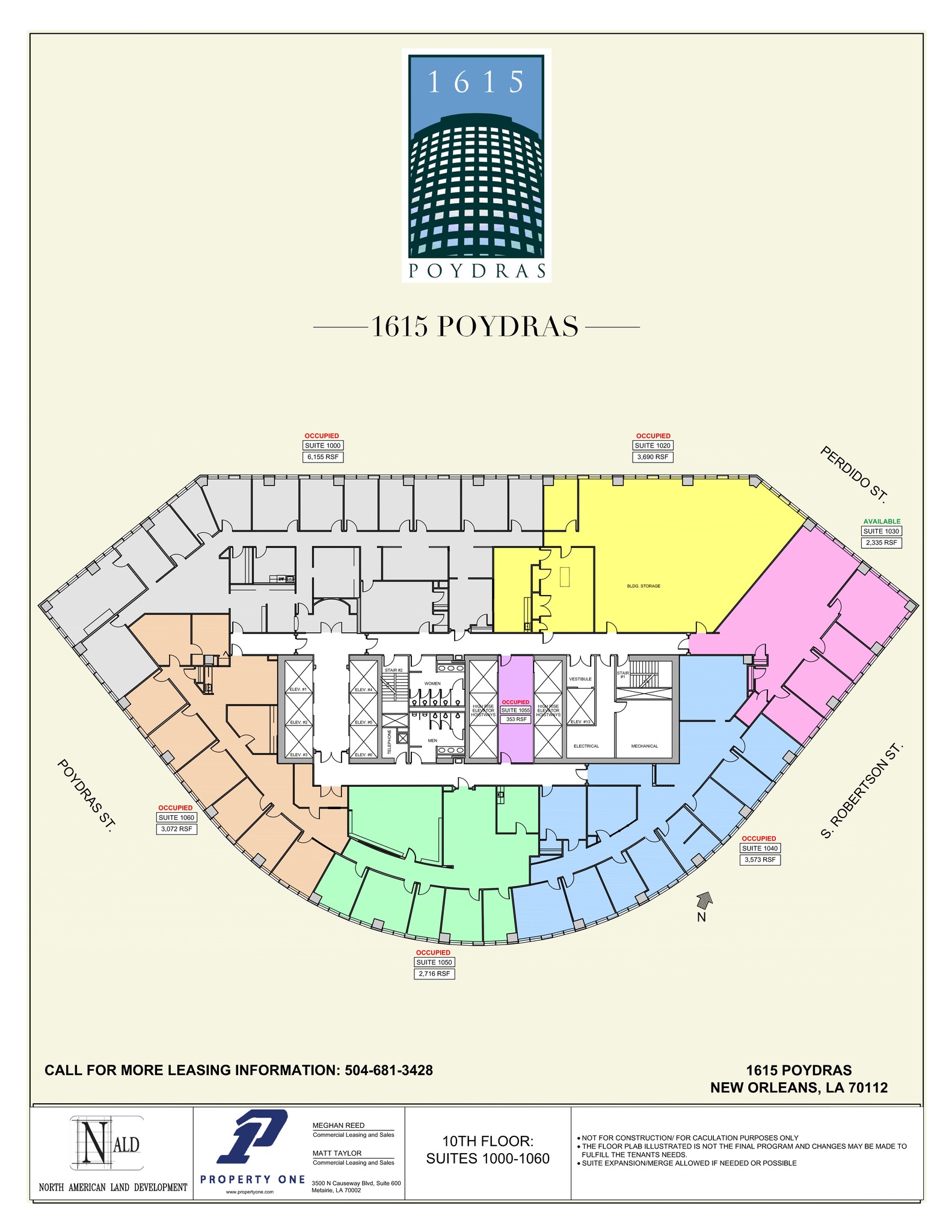 1615 Poydras St, New Orleans, LA à louer Plan de site- Image 1 de 1