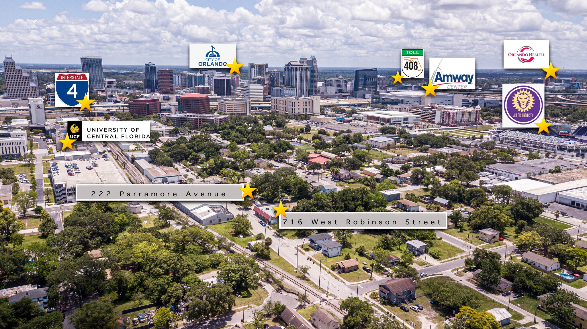 Downtown Orlando Mixed-Use Portfolio portefeuille de 10 propriétés à vendre sur LoopNet.ca Aérien- Image 1 de 9