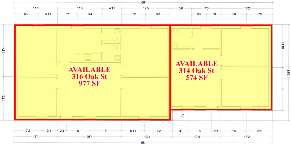 314-316 Oak St, Eastman, GA à louer - Plan d’étage - Image 3 de 5