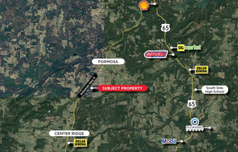 6880 Highway 9, Center Ridge, AR - Aérien  Vue de la carte