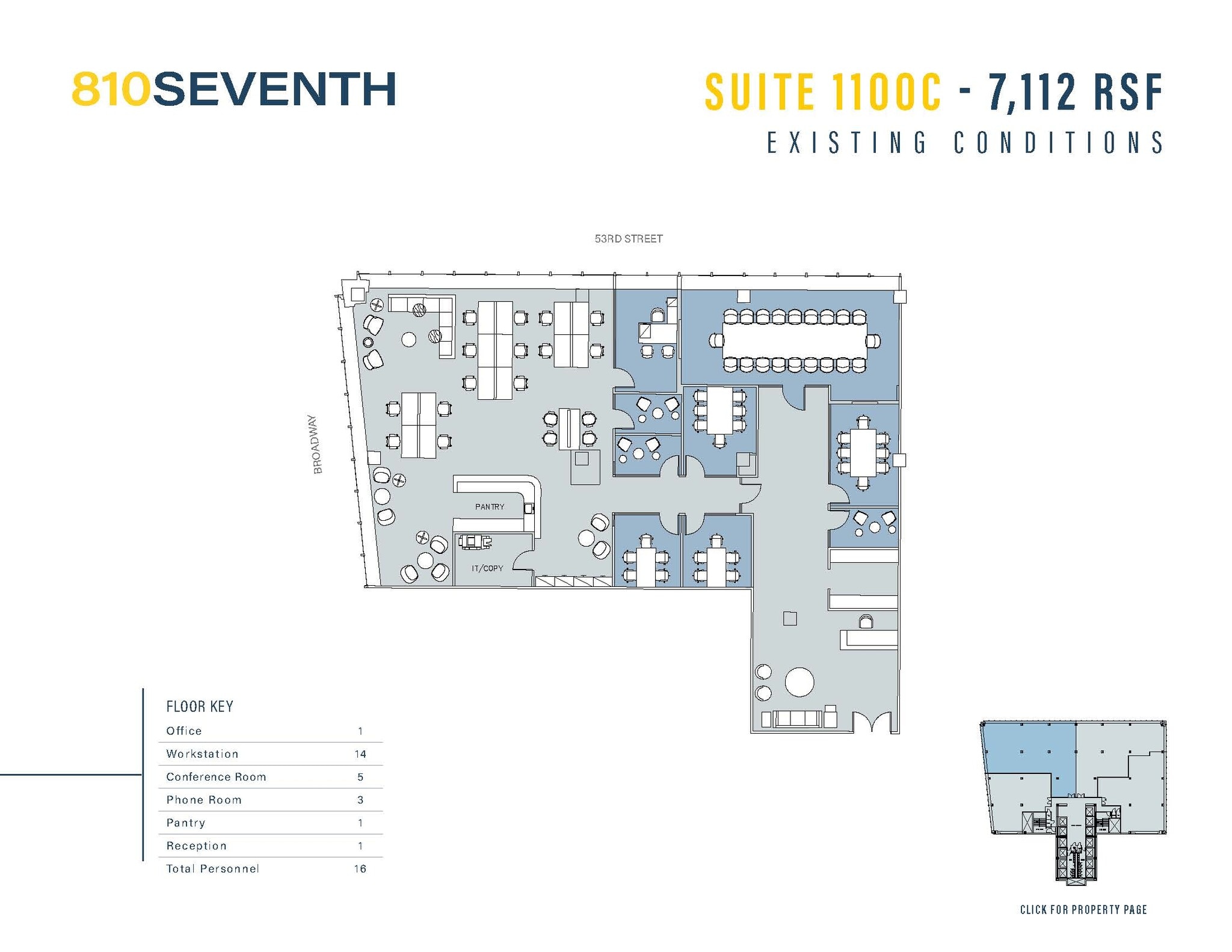 810 Seventh Ave, New York, NY à louer Plan d’étage- Image 1 de 1