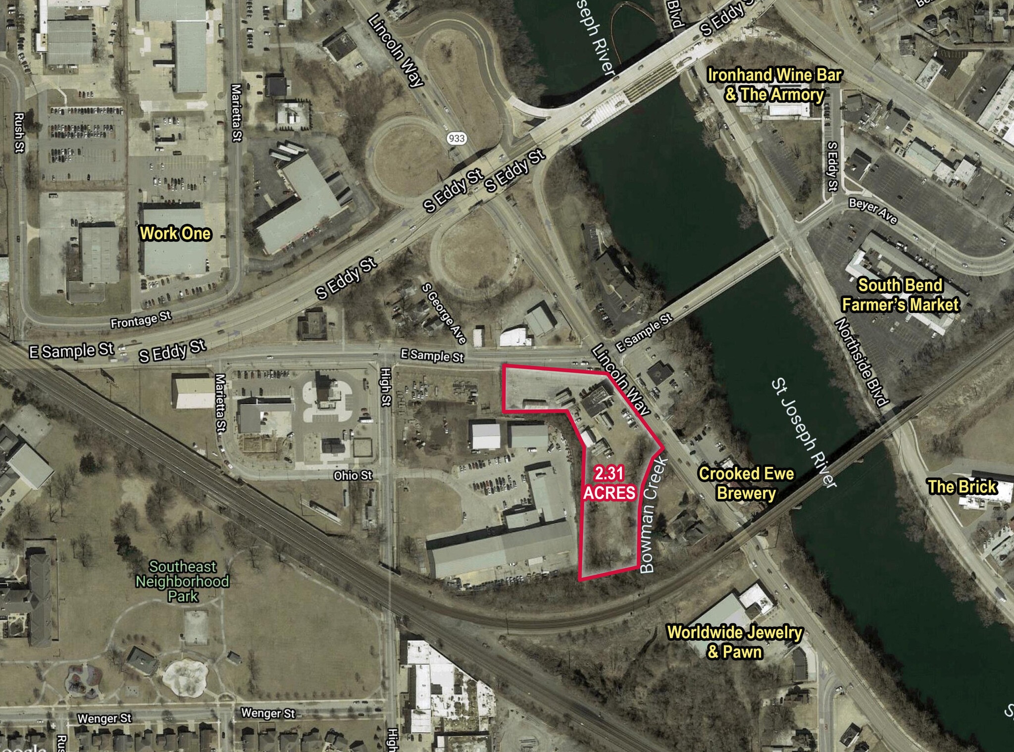 1008 Lincoln Way E, South Bend, IN à vendre Aérien- Image 1 de 3
