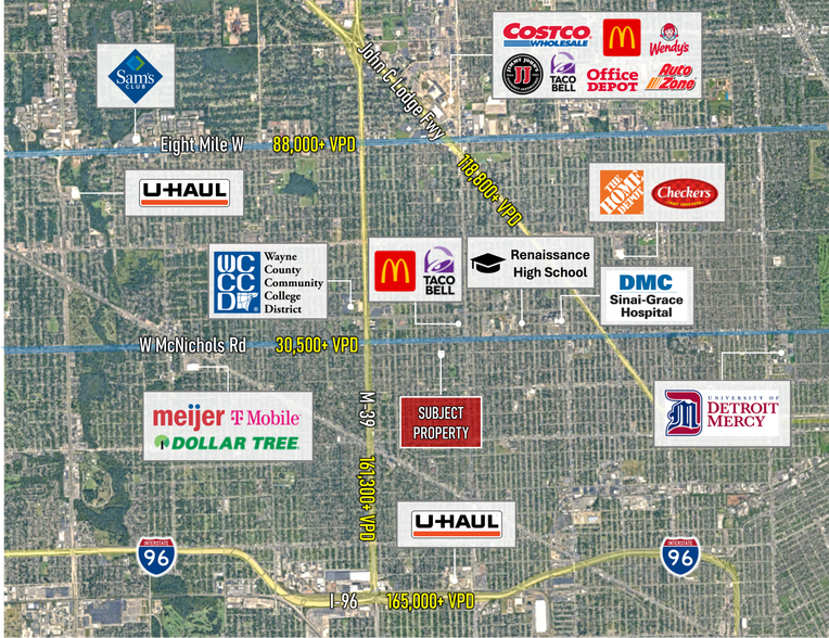 16005 W Mcnichols Rd, Detroit, MI à vendre - Aérien - Image 3 de 3