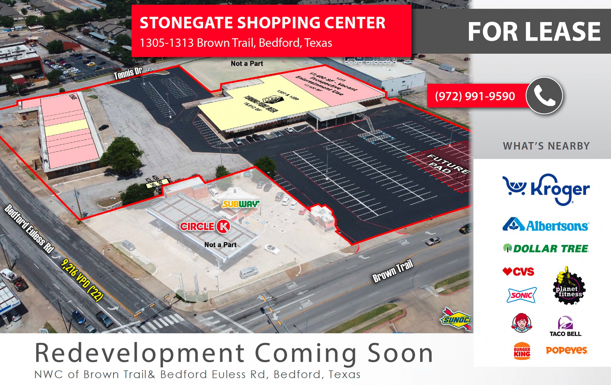 1301-1313 Brown Trl, Bedford, TX à louer Photo du bâtiment- Image 1 de 9