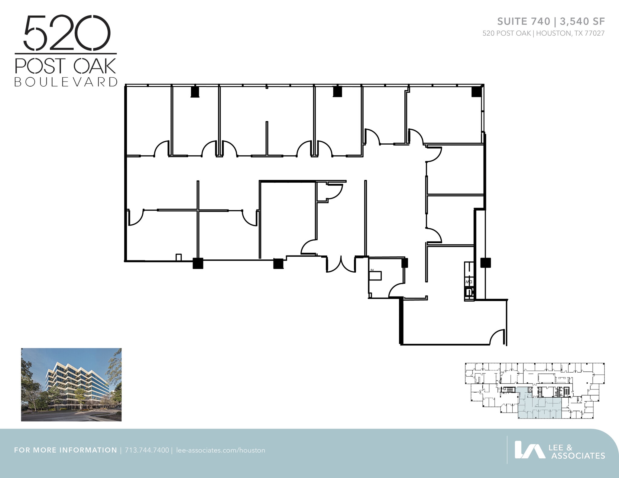 520 Post Oak Blvd, Houston, TX à louer Plan d’étage- Image 1 de 1