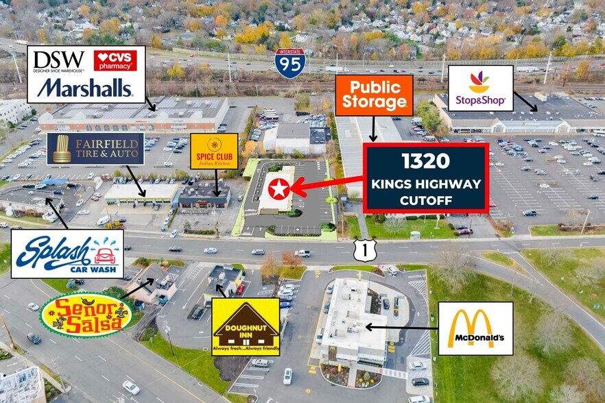 1320 Kings Hwy Cutoff, Fairfield, CT à louer - Aérien - Image 3 de 10