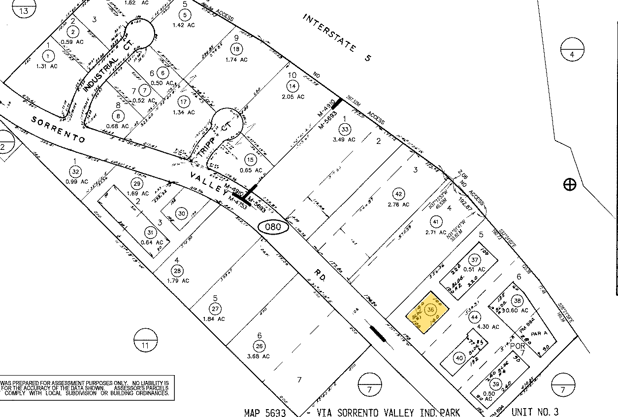 11585 Sorrento Valley Rd, San Diego, CA à vendre Plan cadastral- Image 1 de 1