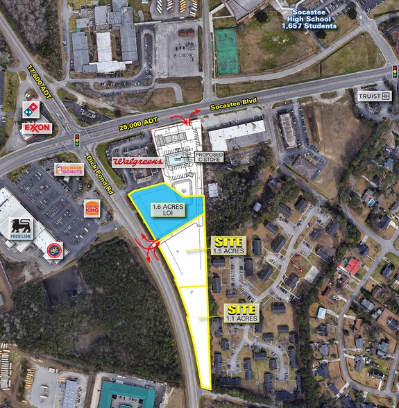 SOCASTEE BLVD & DICK POND RD, Myrtle Beach, SC à vendre - Aérien - Image 2 de 3