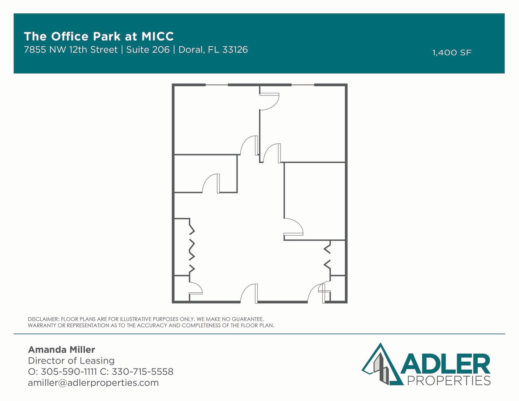 1200 NW 78th Ave, Doral, FL à louer Plan d’étage- Image 1 de 1