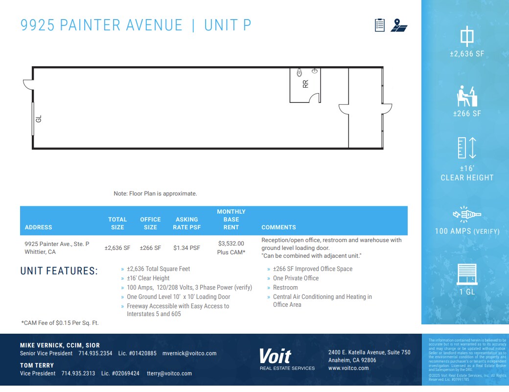 9825 Painter Ave, Santa Fe Springs, CA for lease Floor Plan- Image 1 of 8