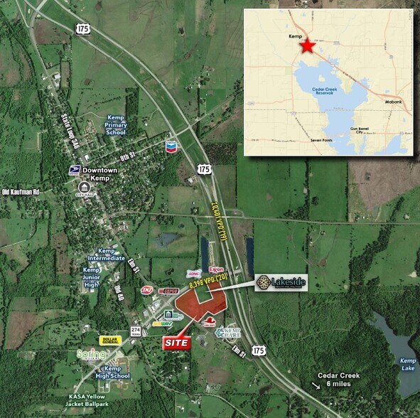 SWC of US-175 & SH-274, Kemp, TX à vendre - Aérien - Image 2 de 3