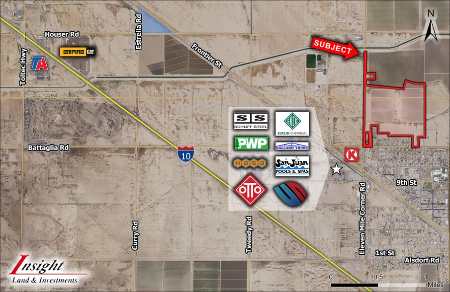 NEC 11 Mile Corner and Battaglia Road, Eloy, AZ for sale - Aerial - Image 2 of 3