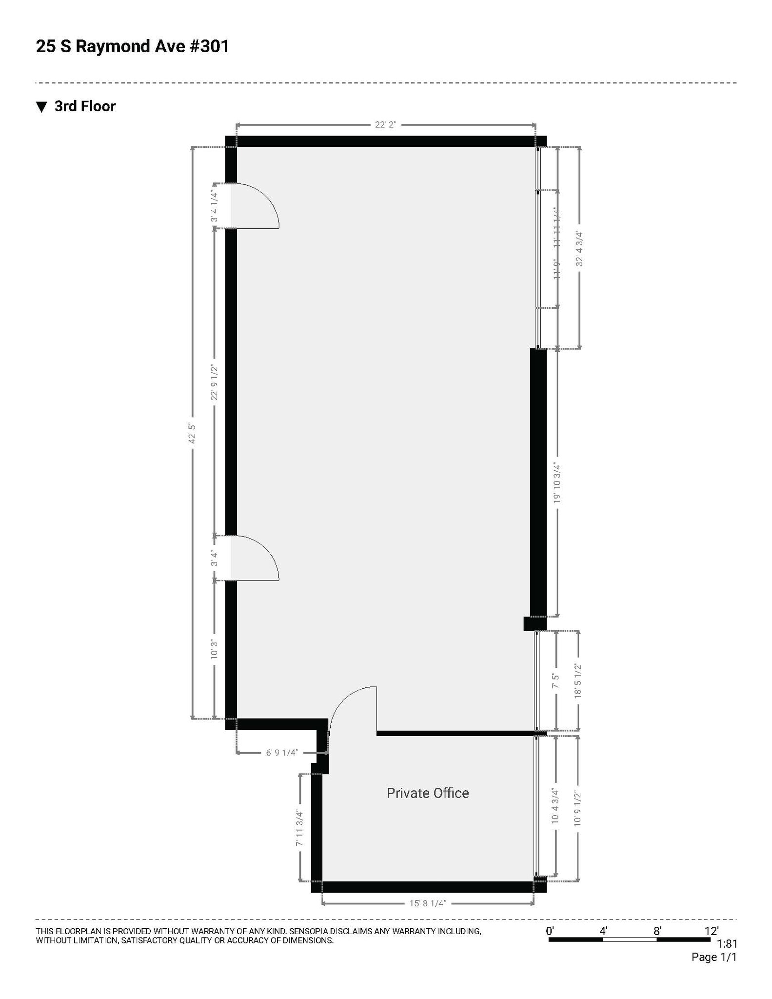 25 S Raymond Ave, Alhambra, CA à louer Plan d’étage- Image 1 de 4