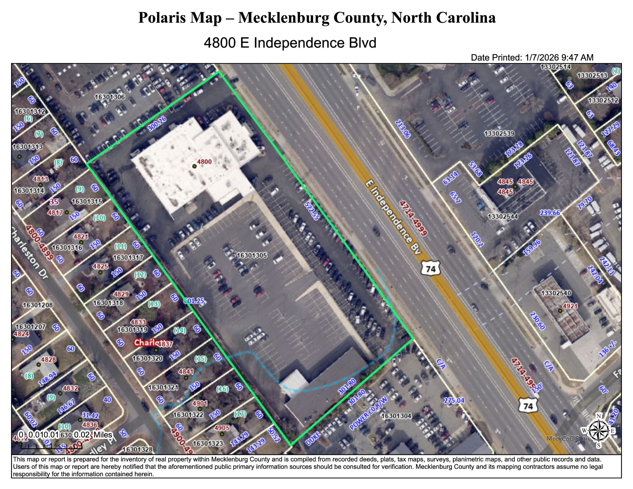 4800 E Independence Blvd, Charlotte, NC à louer Plan de site- Image 1 de 13