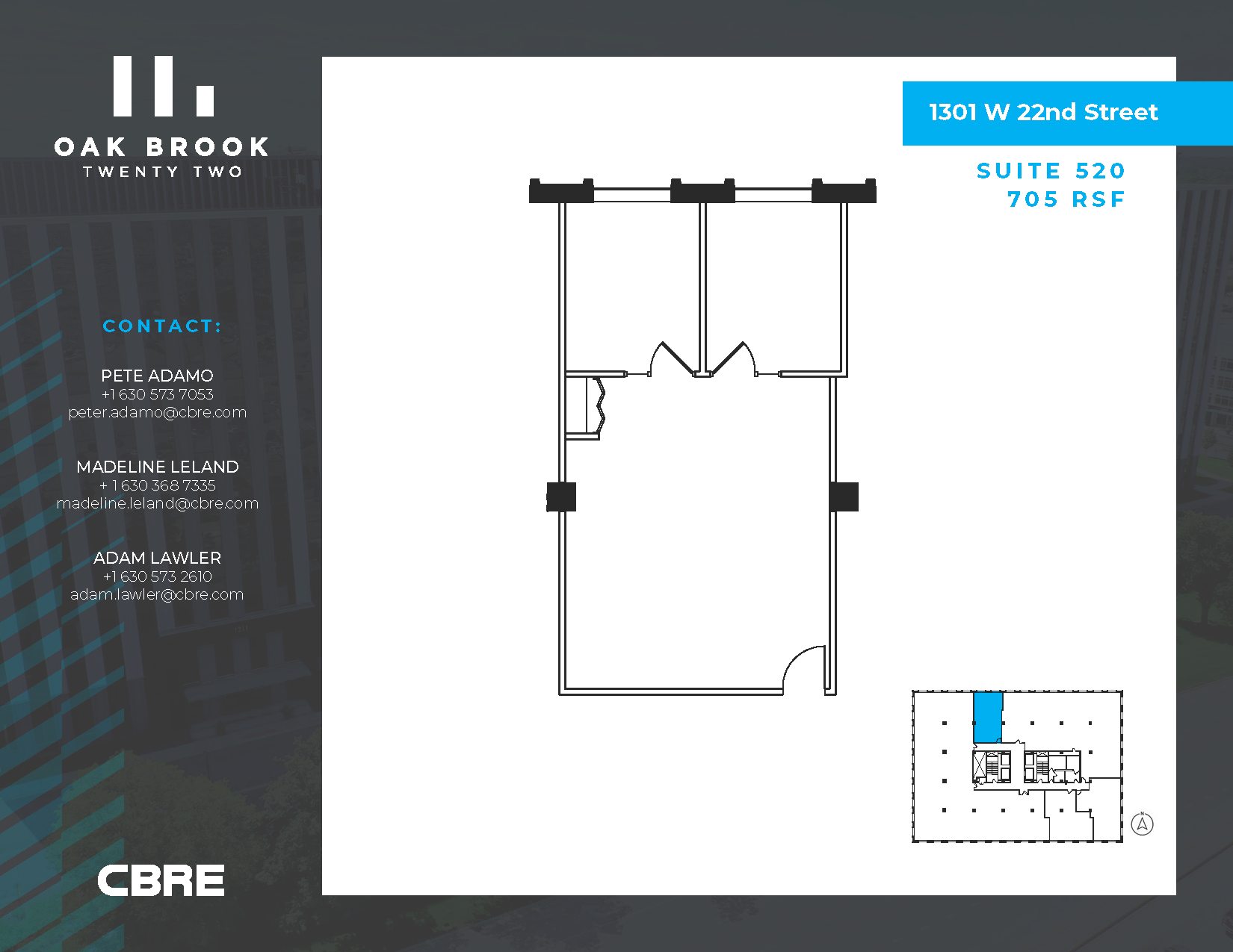 1301 W 22nd St, Oak Brook, IL for lease Floor Plan- Image 1 of 2