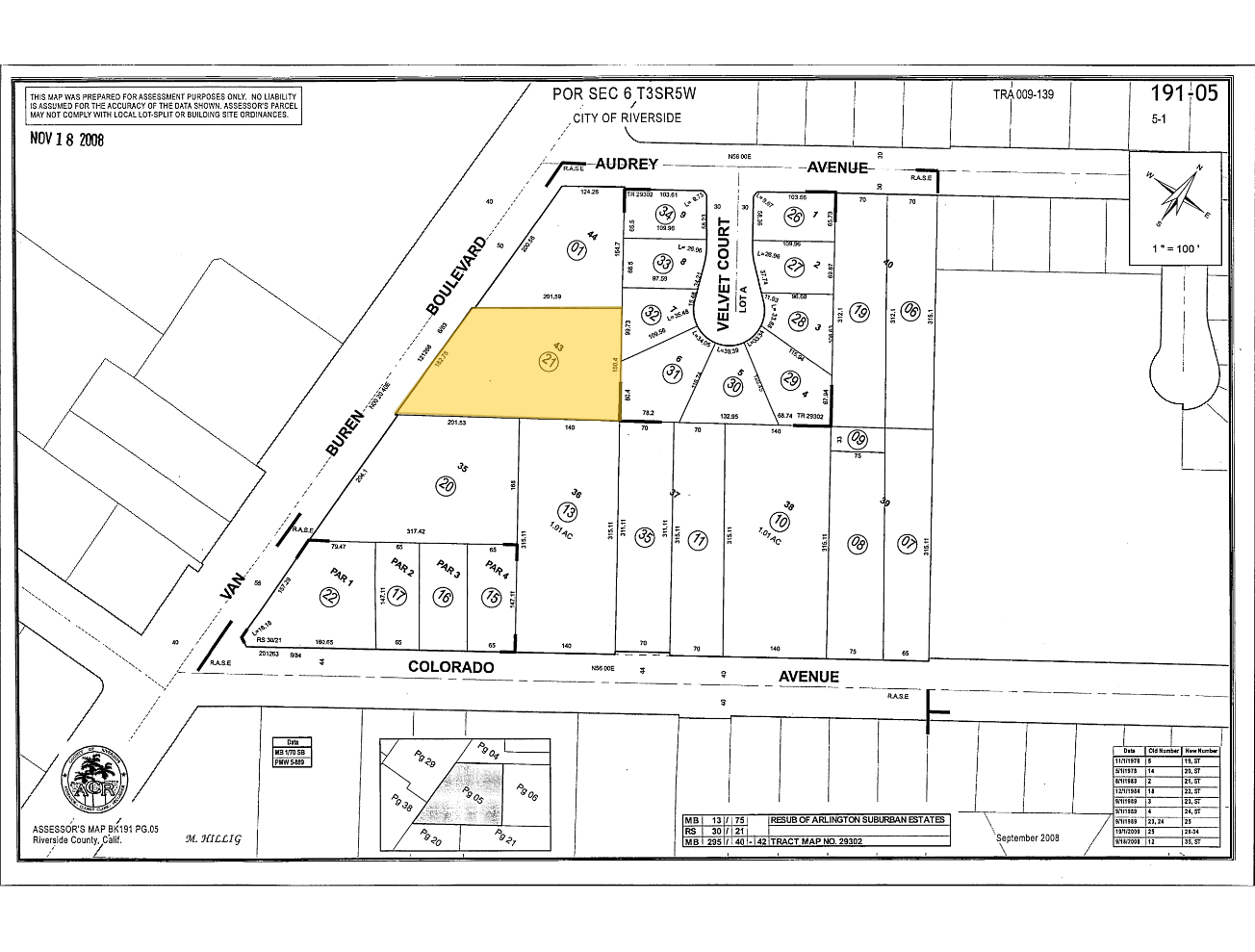 5111 Van Buren Blvd, Riverside, CA for sale Plat Map- Image 1 of 2