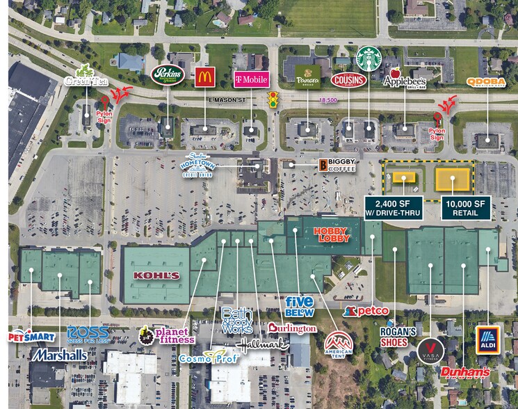 2300-2380 E Mason St, Green Bay, WI à louer - Photo du bâtiment - Image 2 de 4