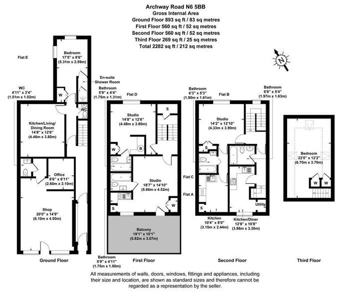 176 Archway Rd, Londres à vendre - Plan d’étage - Image 2 de 2