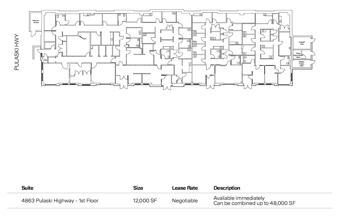 4863 Pulaski Hwy, Perryville, MD à louer Plan d’étage- Image 1 de 1