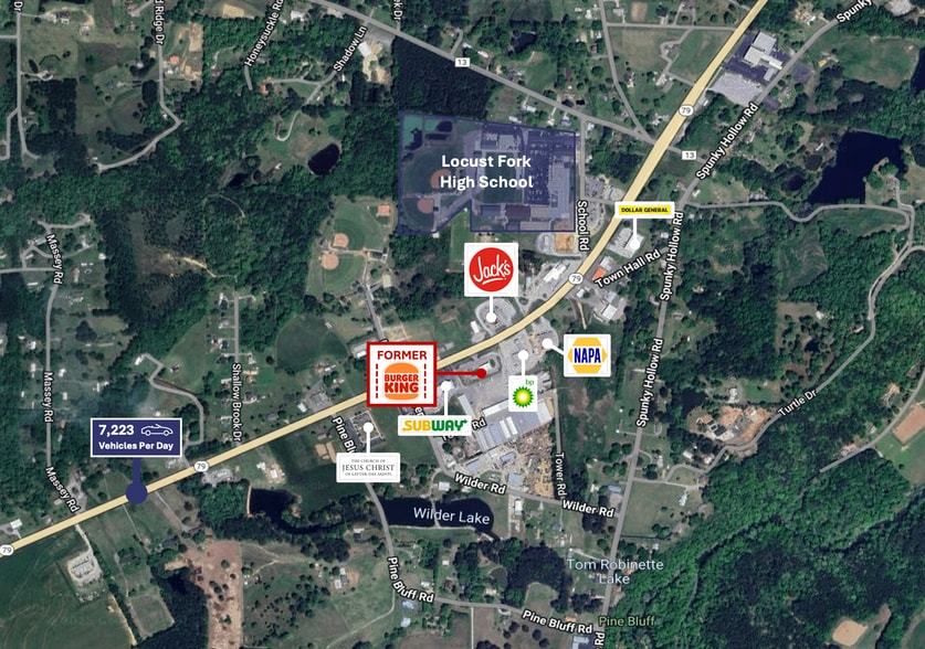 30024 AL-79 Hwy, Locust Fork, AL à vendre - Aérien - Image 3 de 3