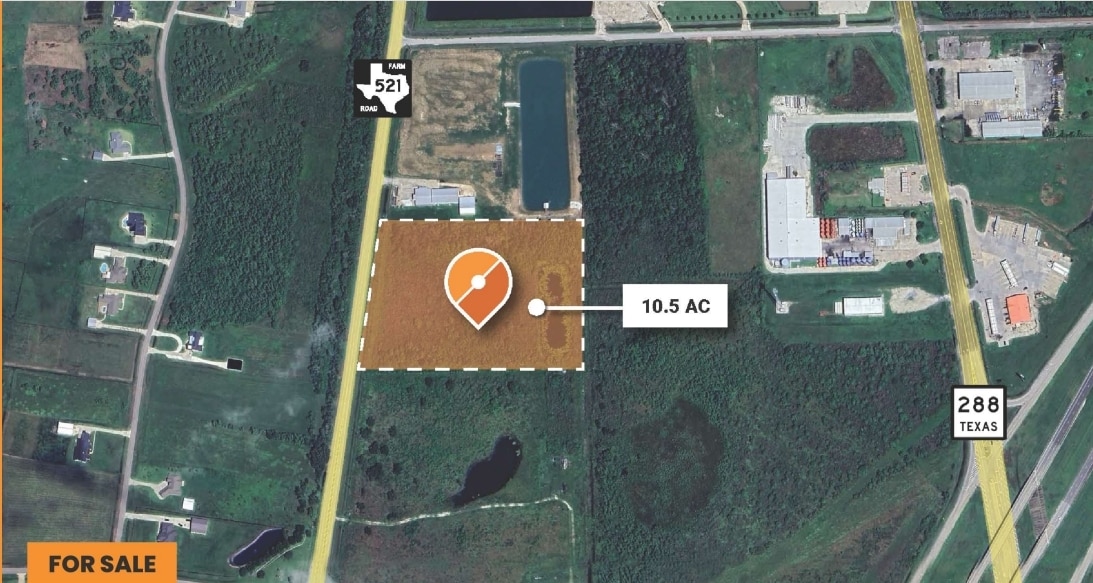 0 Fm 521 Rd, Angleton, TX for sale Aerial- Image 1 of 4