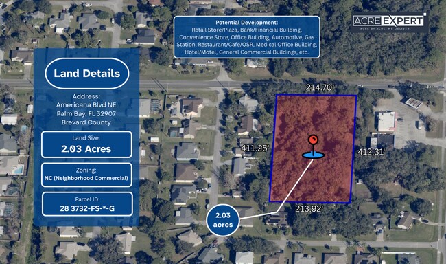 Plus de détails pour Americana Blvd NE, Palm Bay, FL - Terrain à vendre
