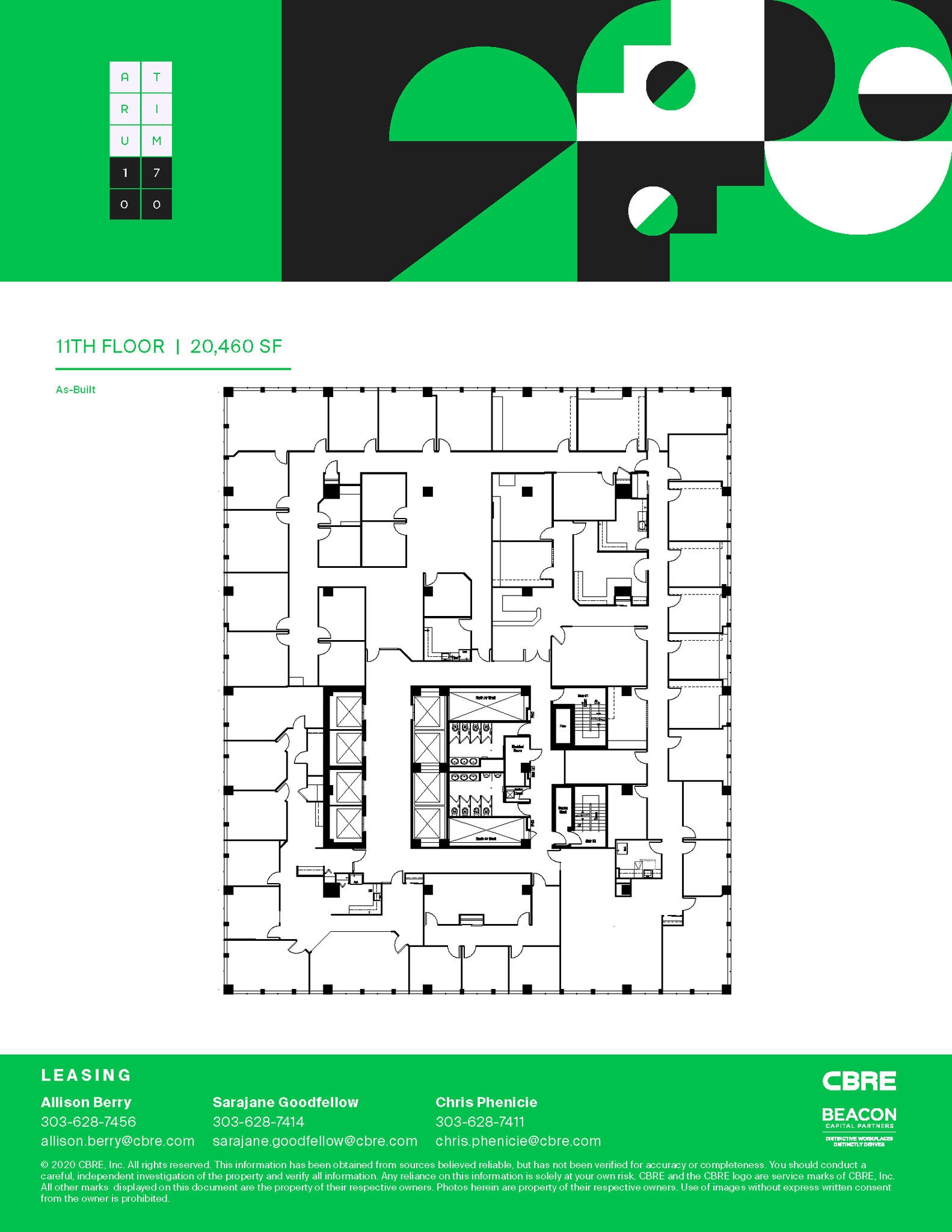 1700 Broadway, Denver, CO à louer Plan d’étage- Image 1 de 2