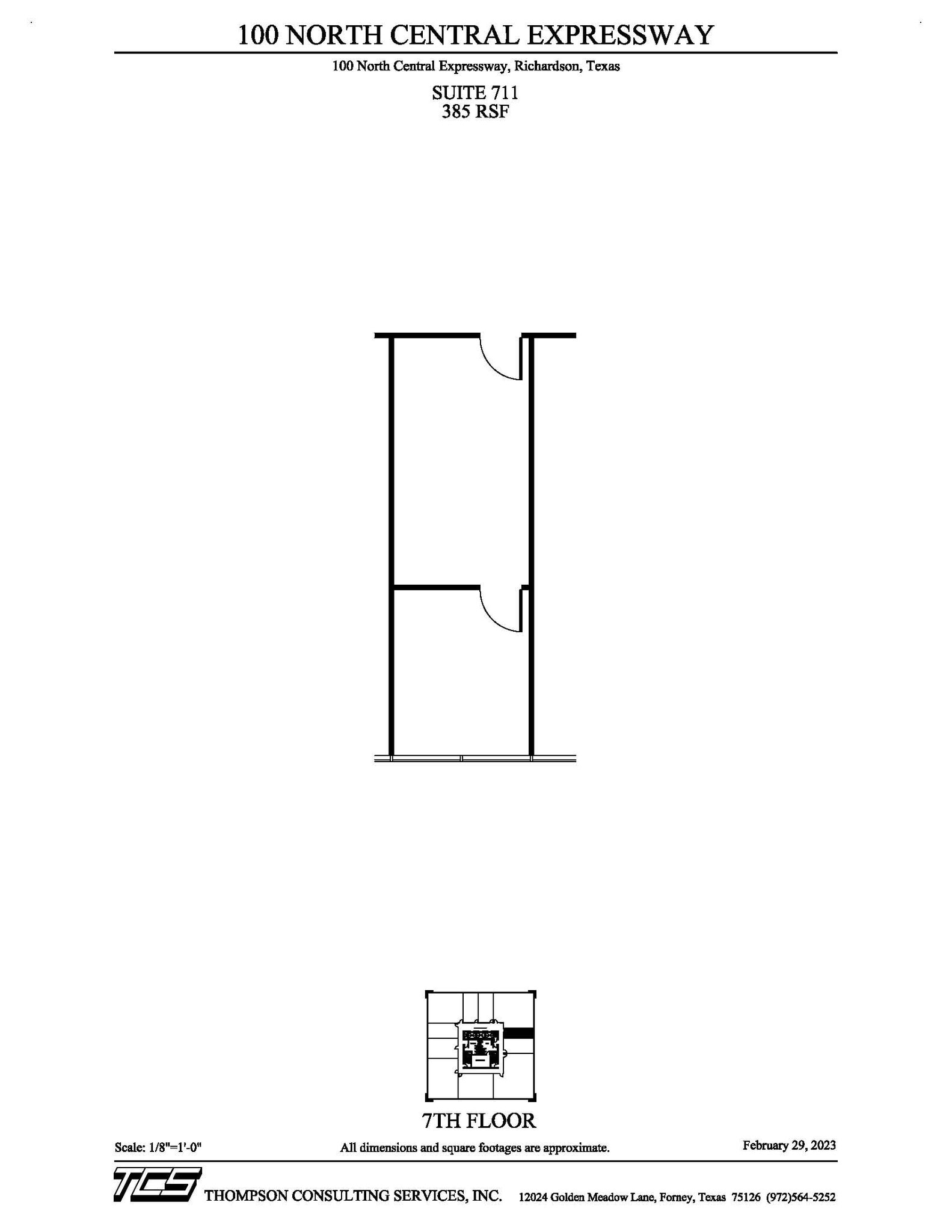 100 N Central Expy, Richardson, TX à louer Plan d’étage- Image 1 de 1