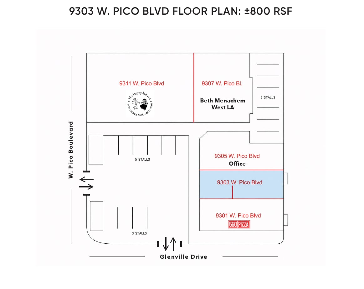 9301-9311 W Pico Blvd, Los Angeles, CA à louer Plan d’étage- Image 1 de 15